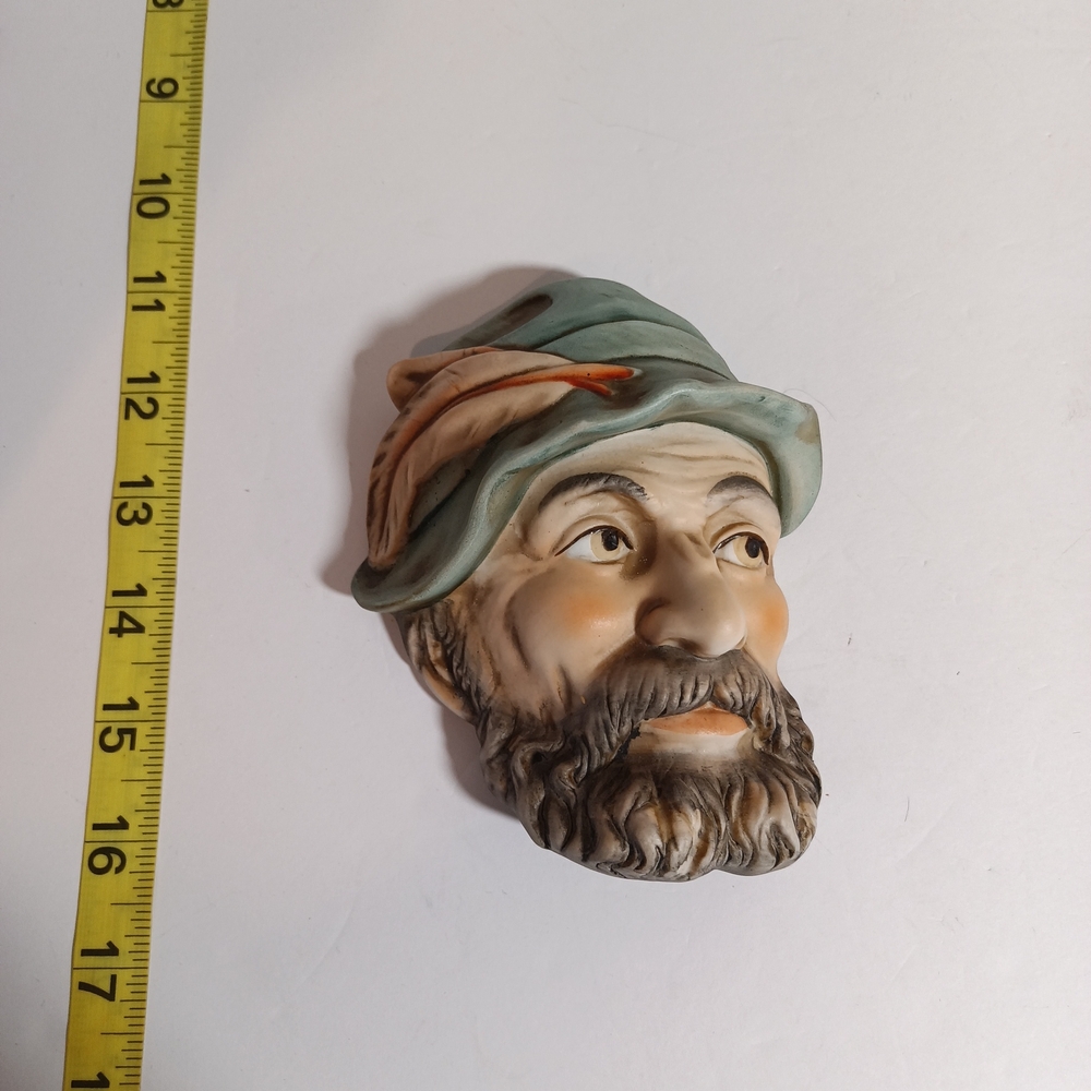 Vintage  1950  #5238 Lefton German Man Head Wall Plaques - Picture 3 of 4